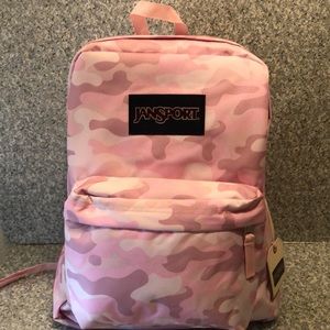JANSPORT SuperBreak Cotton Candy Pink Camo Backpack!!!! NEW!!